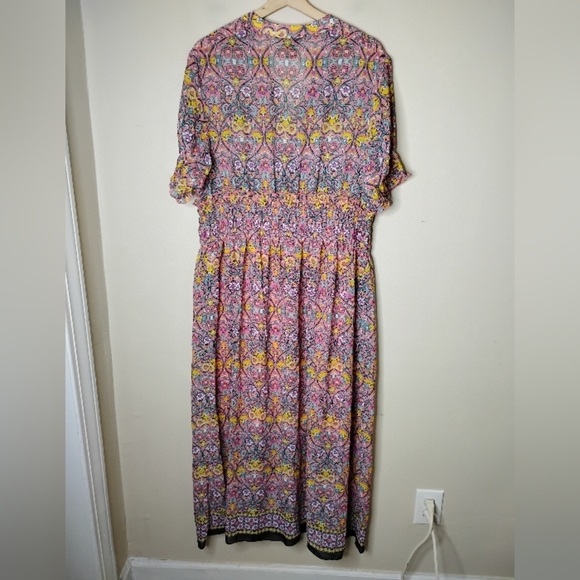 Kate and Lily Button Front Maxi Dress Size 14 Smocked Tiered Floral - Picture 6 of 8